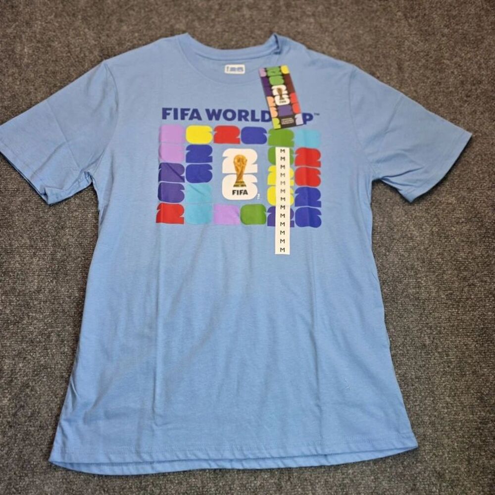 Men’s FIFA World Cup 2026 Blue Graphic T-Shirt Size M